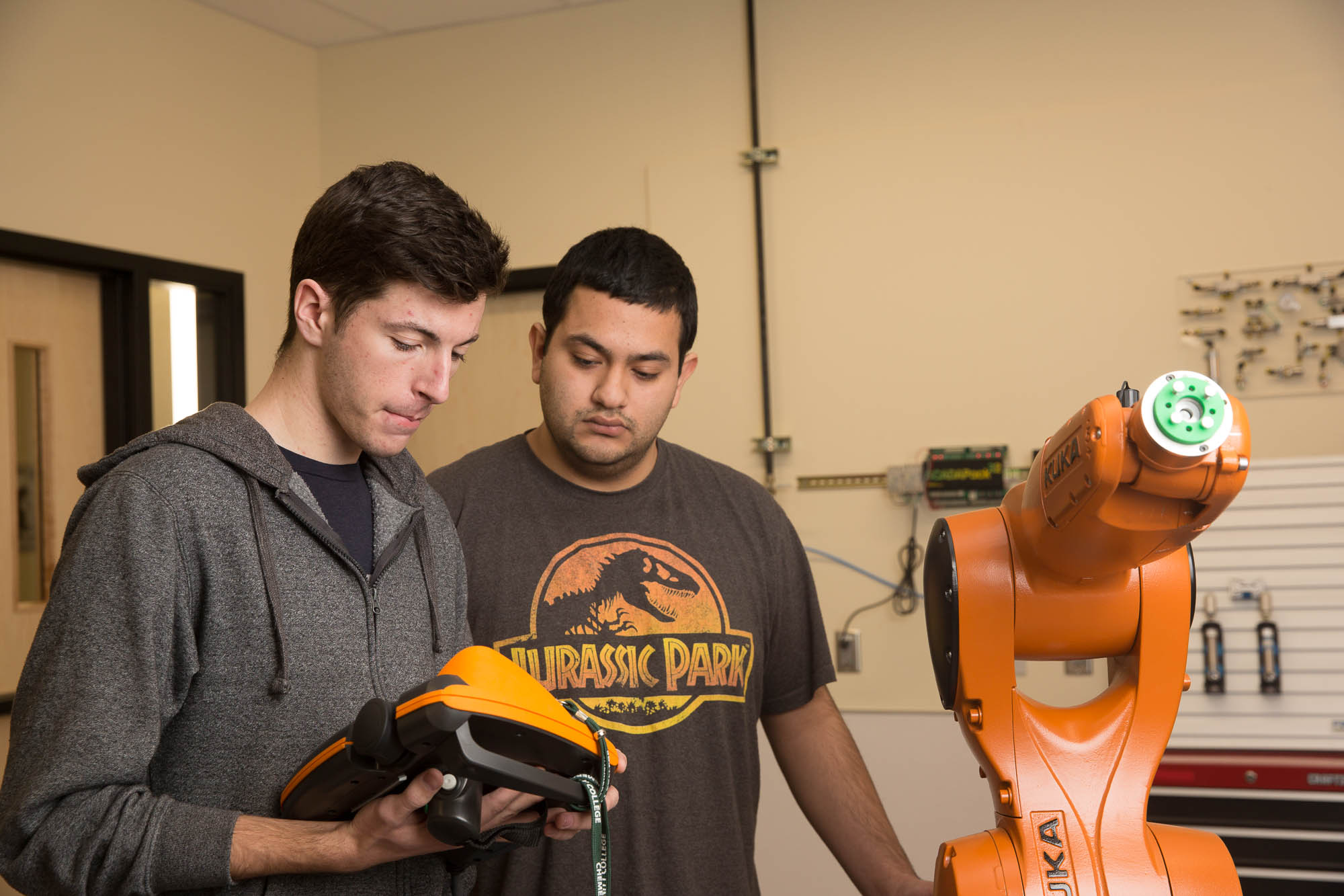 Two students working together